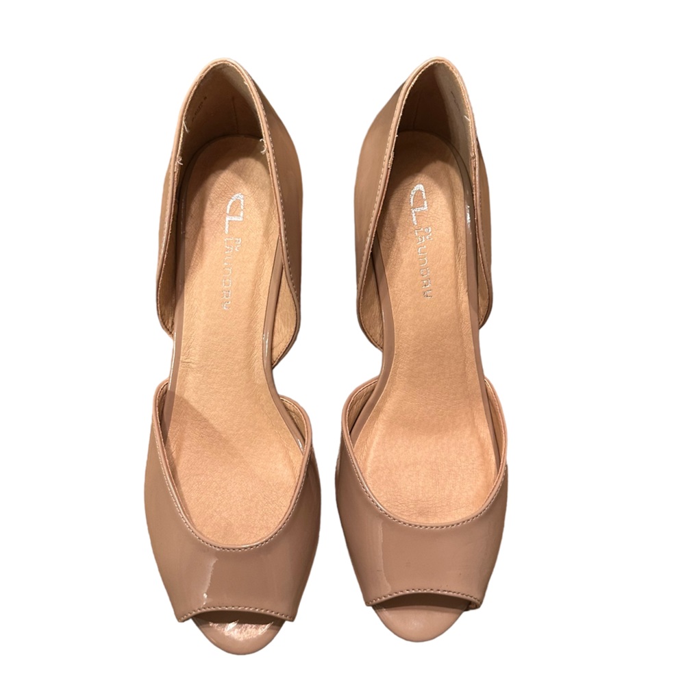 CL by Laundry Nolita Wedge Patent Leather Peep Toe Pumps - Picture 1 of 3